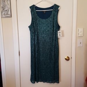 Emerald green sleeveless dress